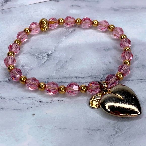 Tarina Tarantino Pink and Gold Charm Bracelet